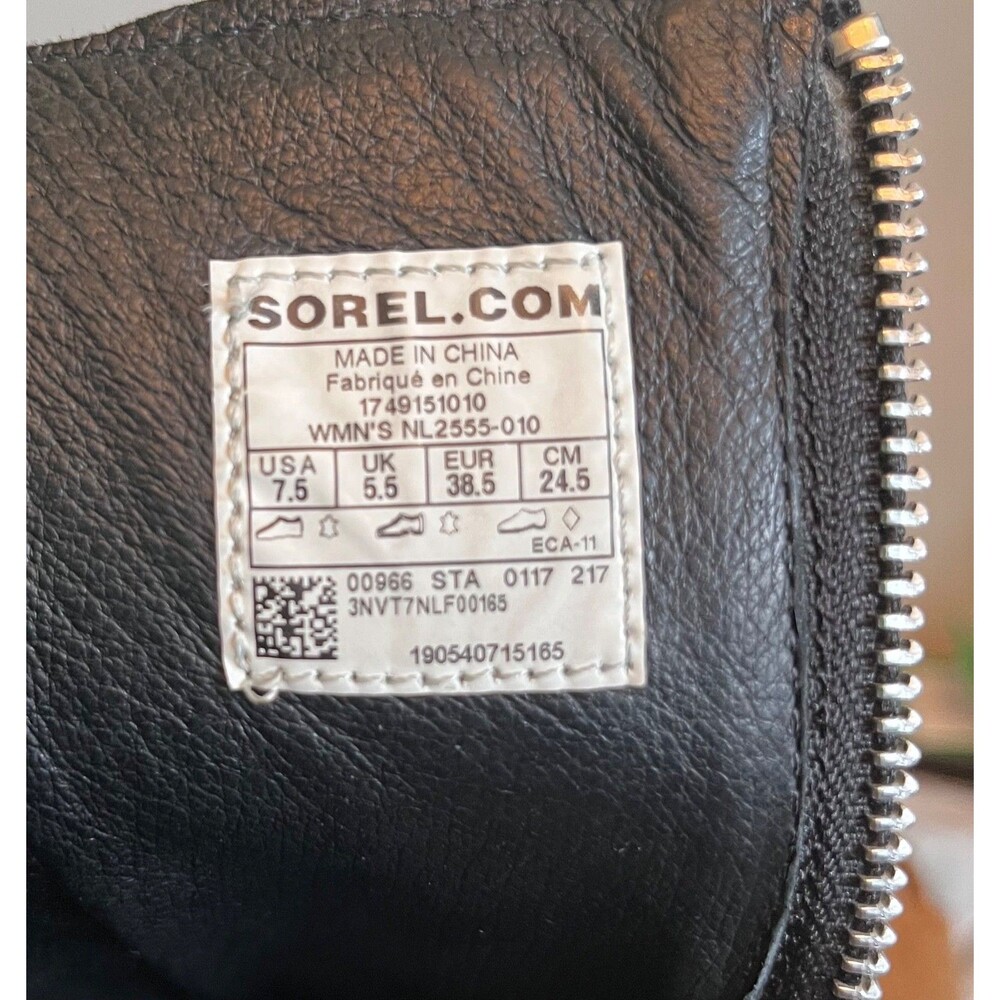 Sorel After Hours Mid Calf Waterproof Black Leather Wedge Boots Sz 7.5 - Picture 5 of 6